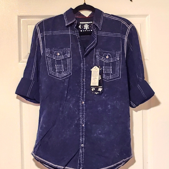 Tranquility & Mayhem Slim Fit Shirt - Medium Black Cotton - Picture 1 of 4